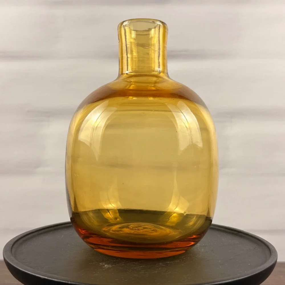 Blenko 6424 Wheat Glass Bottle Vase Mid Century Modern Hand Blown 5.5